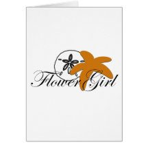 Sand Dollar Starfish Flower Girl Card