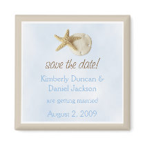 Sand Dollar & Starfish Save the Date Refrigerator Magnets