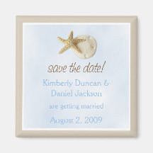 Sand Dollar & Starfish Save the Date Refrigerator Magnets