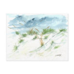 Sand dunes beach seascape nautical watercolor art postcards