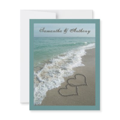 Sand Hearts~ Beach Destination Wedding Invitation by cutencomfy