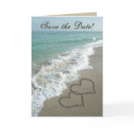 Sand Hearts on Beach, Save the Date Cards