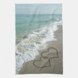 Sand Hearts on the Beach Kitchen Towels