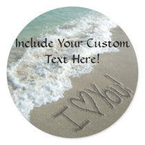 Sand Writing on the Beach, I Love You