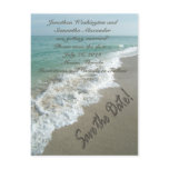 Sand Writing on the Beach Save the Date Postcard