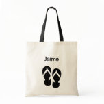 Sandals flip flop summer black custom tote bag