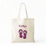 Sandals flip flop summer purple custom tote bag