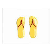sandals yellow red beaded strap.png post cards