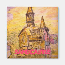 sandcastle art refrigerator magnet