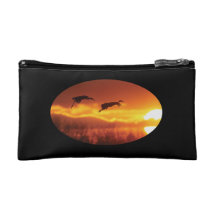 Sandhill Cranes and Sun Makeup Bag