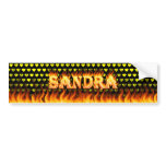 Sandra real fire and flames bumper sticker design.