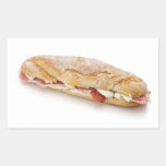 sandwich with ham and cheese rectangular stickers