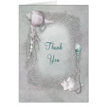 Sandy Beach Seashells Pearls Thank You Cards