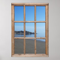 Sandy Beach View from a Window Print