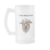 Sandy Claws Beach Dog Coffee Mugs