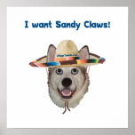 Sandy Claws Beach Dog posters