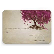 Sangria Heart Leaf Tree Wedding Invites