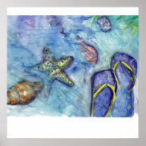 Sanibel Flip Flops - Sandals - starfish Posters