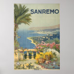 Sanremo Italy Vintage Scenic Coastal Art Print