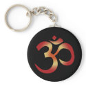 Sanskrit Om in Sunset Colors keychains
