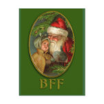 Santa and Child BFF Vintage Art Christmas Cards postcards