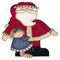 Santa and Doll Ornament Photo Cutout