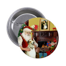 Santa and his Borzoi Pin