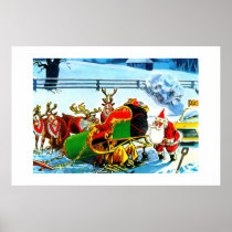 SANTA AND HIS REINDEER HELPED BY THE AA  POSTER