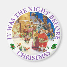 Santa and Mrs. Claus on the Night Before Christmas Magnets