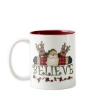 Santa and Reindeer Believe mugs