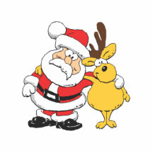 Santa and Reindeer Photo Cut Out