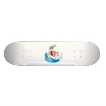 santa and rudolf skateboard