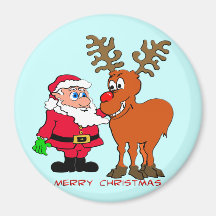 Santa and Rudolph T-Shirts & Gifts Fridge Magnet