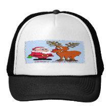 Santa and Rudolph Trucker Hat