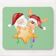 Santa and Rudy Star Mousemat