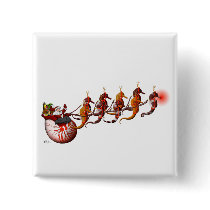 Santa and Seahorse Sleigh Button
