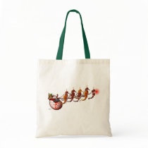 Santa and Seahorse Sleigh Tote Bag