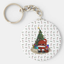 Santa and the Christmas Tree Key Chain