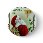 Santa and Twining Vine Vintage Xmas buttons