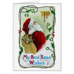 Santa and Twining Vine Vintage Xmas cards