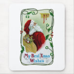 Santa and Twining Vine Vintage Xmas mousepads