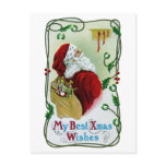 Santa and Twining Vine Vintage Xmas postcards