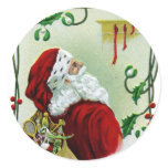 Santa and Twining Vine Vintage Xmas stickers
