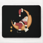 Santa Asleep on Moon mousepads