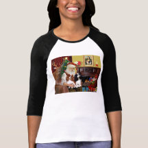 Santa At Home  Cavalier King Charles (two) Tshirt