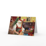 Santa At Home Greyhounds (two) cards