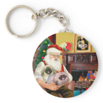 Santa At Home - Pekingese (R) - Santa Key Chains