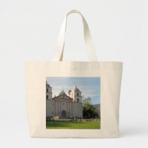 Santa Barbara Mission, California Tote Bags
