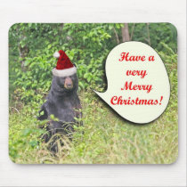 Santa Bear Wishing You a Merry Christmas Mouse Pads