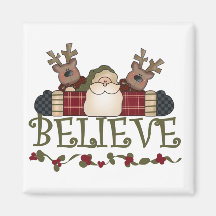 Santa Believe T-shirts and Gifts Refrigerator Magnets